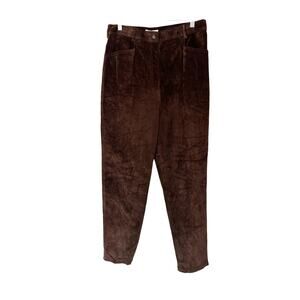 VTG Lord & Taylor Brown Western Leather‎ High Waisted Straight Leg Pant Size 14